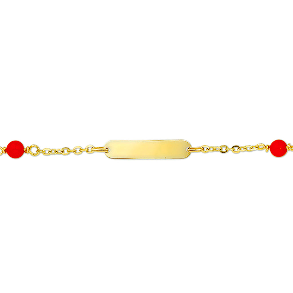 Gravurarmband Korallenplatte 3,8 mm 14K Gelbgold
