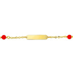 Gravurarmband Korallenplatte 3,8 mm 14K Gelbgold