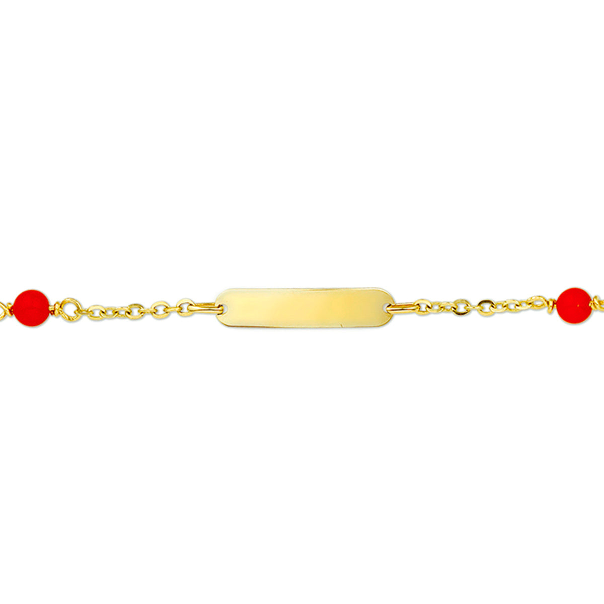 Gravurarmband Korallenplatte 3,8 mm 14K Gelbgold