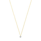 collier lab grown diamant 40 - 42 - 44 cm 0.25ct g si 14K geelgoud - rond