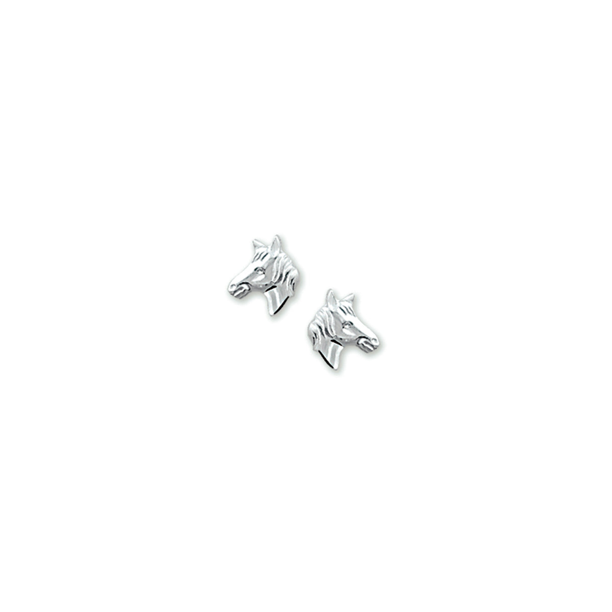 oorknoppen paardenhoofd zilver gerhodineerd