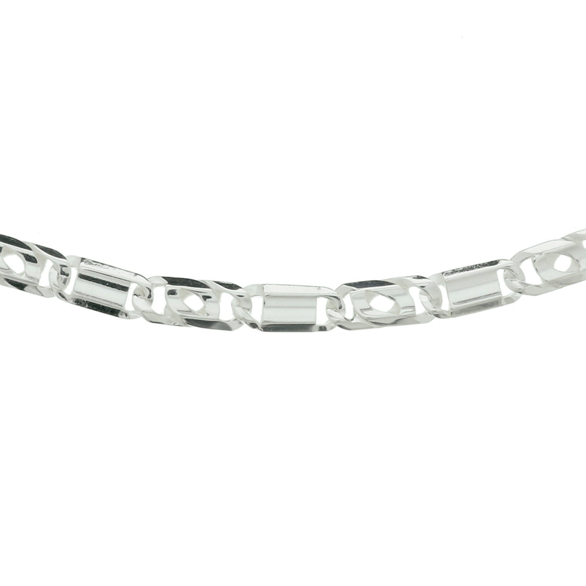 collier valkenoog met tussenstuk 5,5 mm 50 cm zilver wit