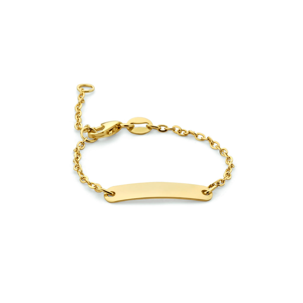 9k graveerarmband plaat 4,0 mm 9K geel
