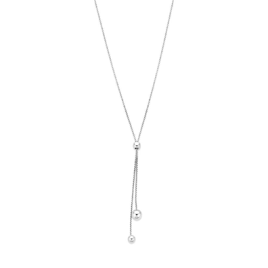 y-collier bolletjes 76 cm zilver gerhodineerd - bol