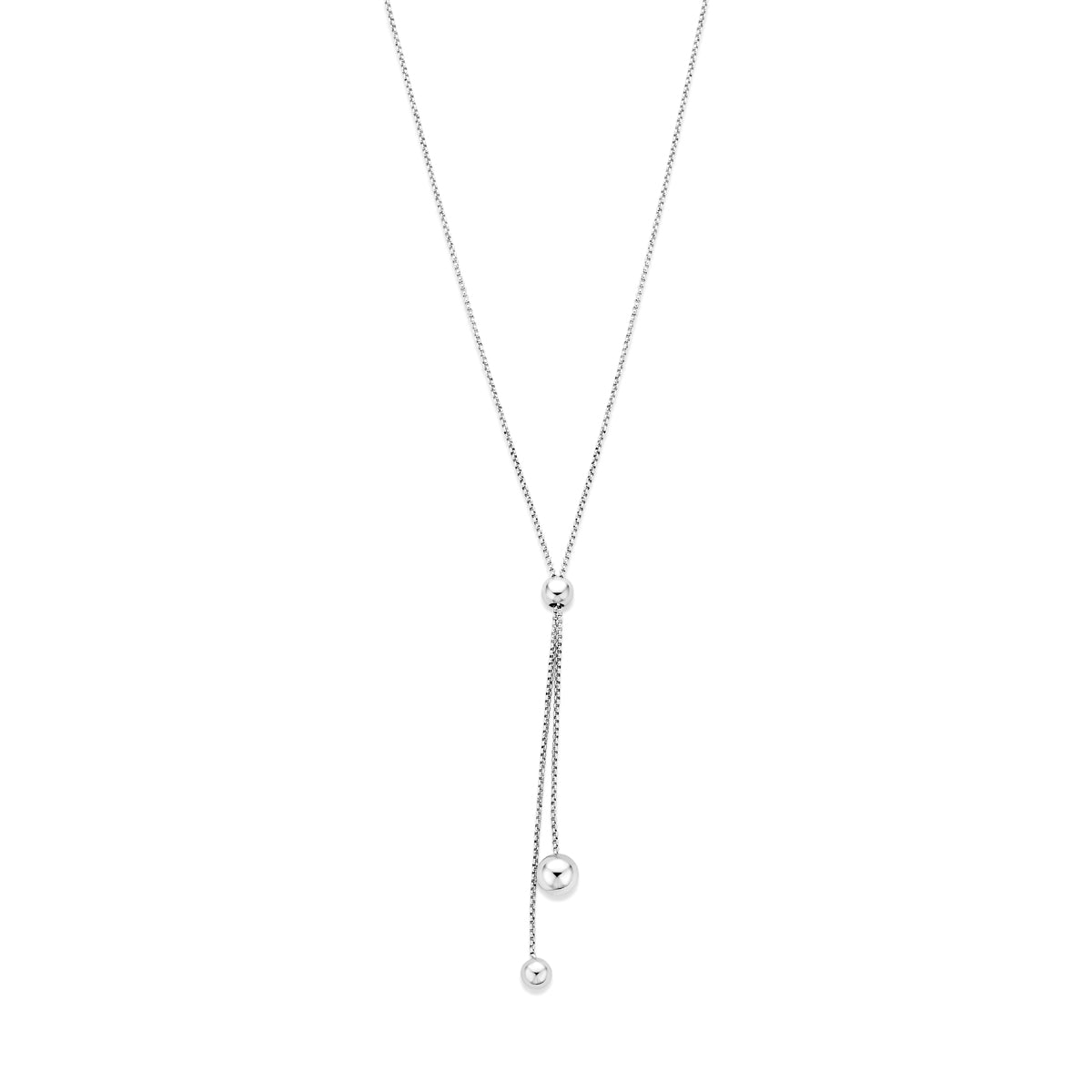 y-collier bolletjes 76 cm zilver gerhodineerd - bol