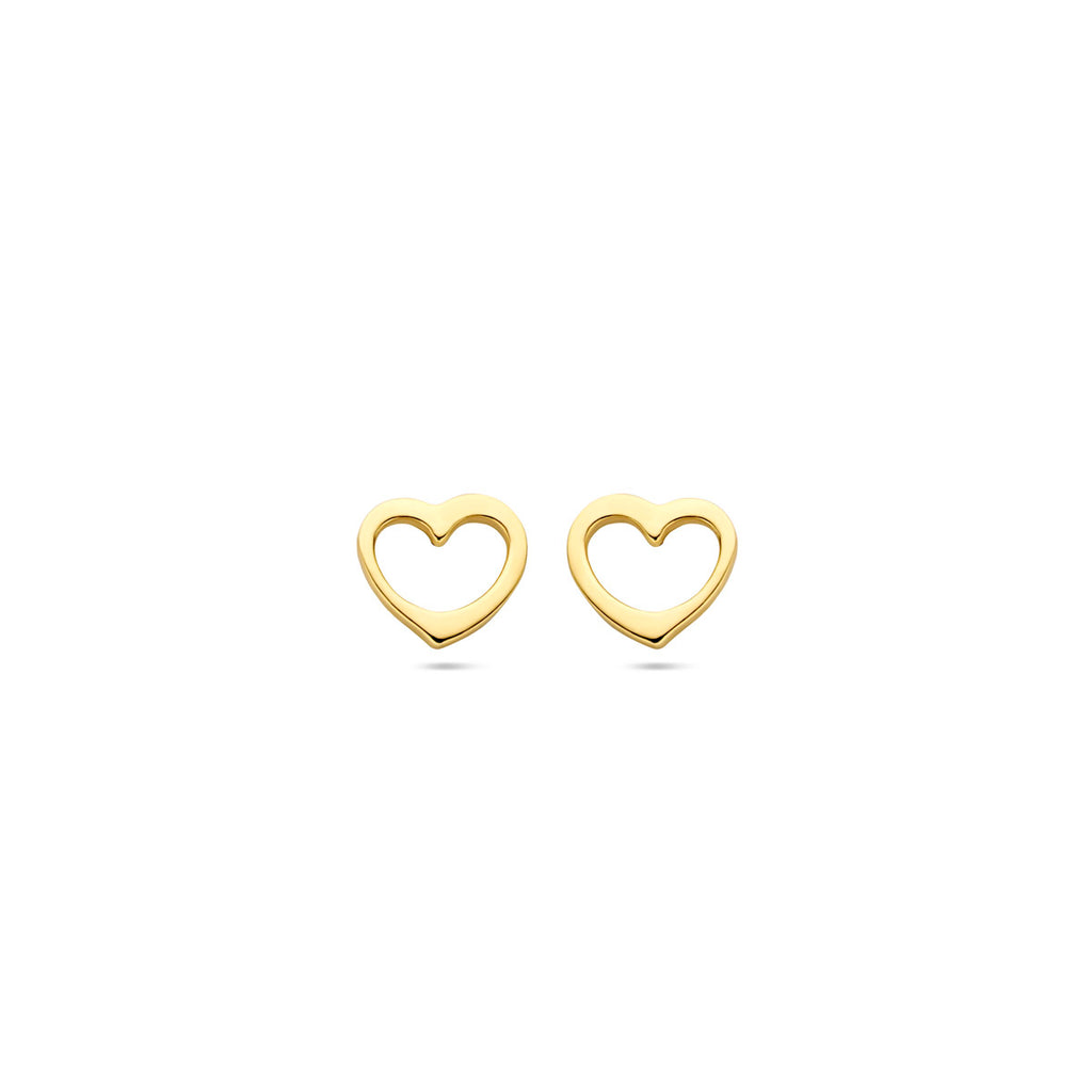 Herzohrstecker 5 mm 14K Gelbgold