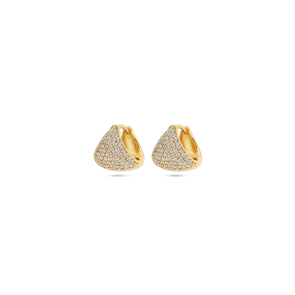 klapoorringen zirkonia 11 mm 1 micron zilver verguld (geel)