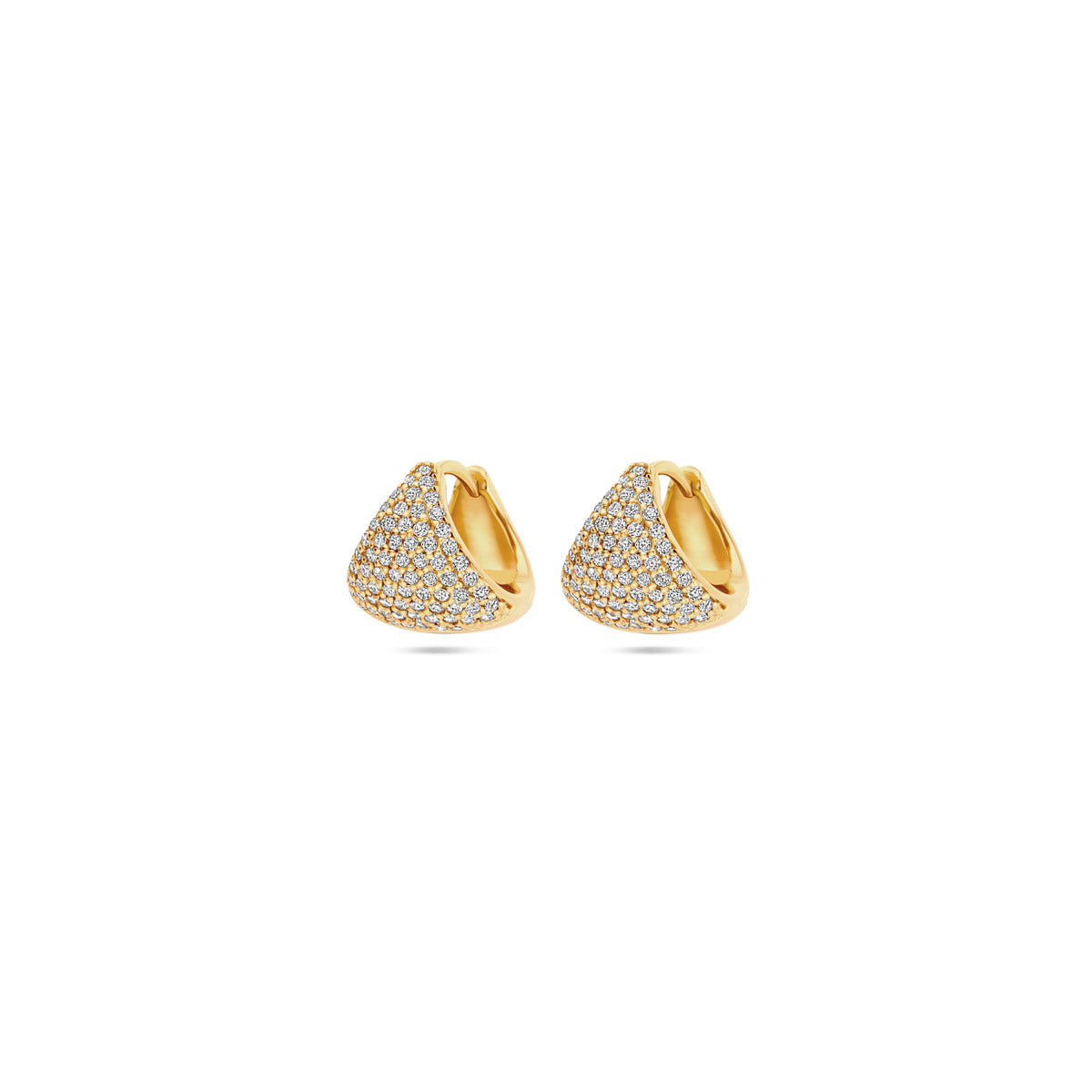 klapoorringen zirkonia 11 mm 1 micron zilver verguld (geel)