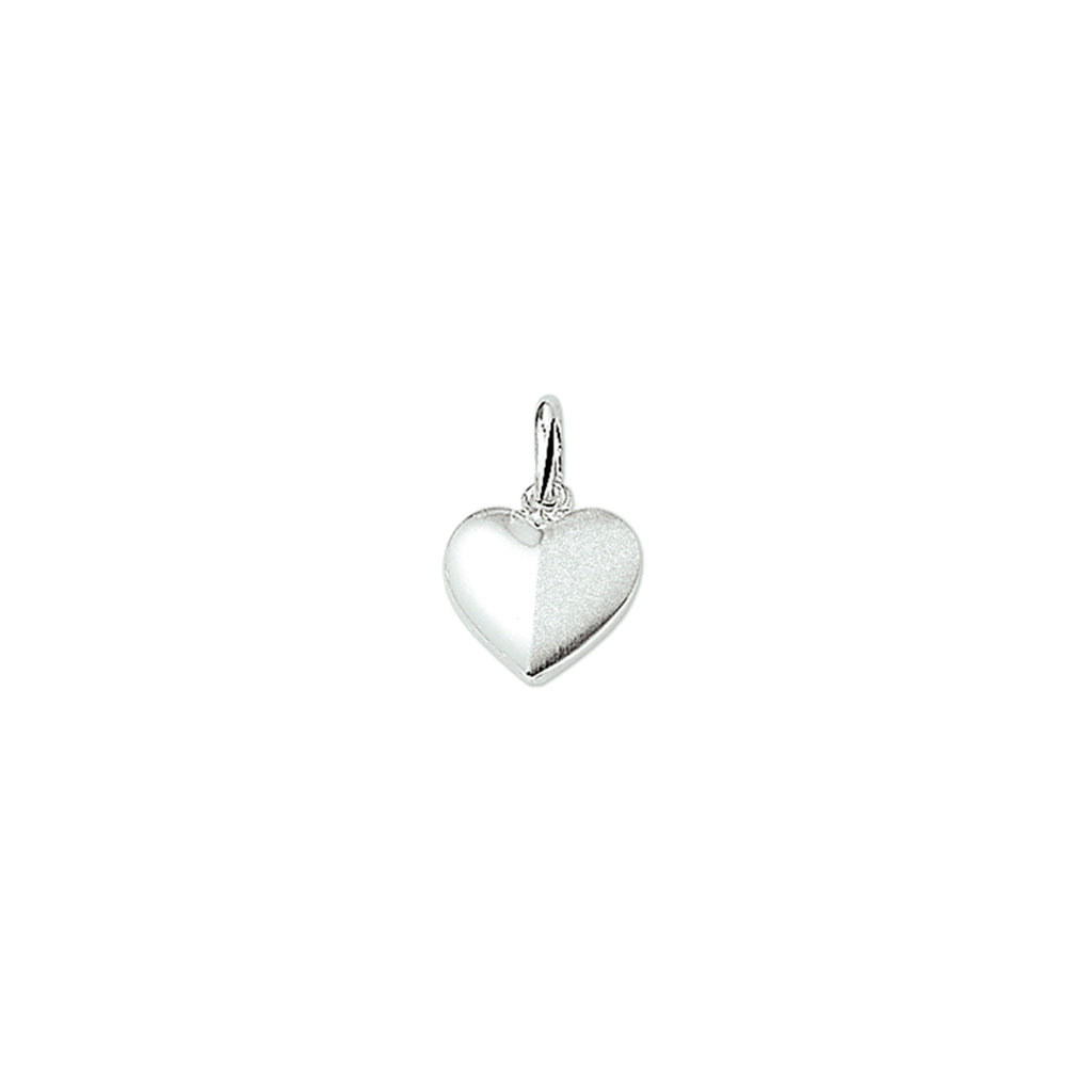 hanger hart poli/mat zilver gerhodineerd