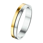 ring 4 mm zonder steen goud met zilver