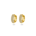 klapoorringen zirkonia 11,5 mm 14K geelgoud - rond