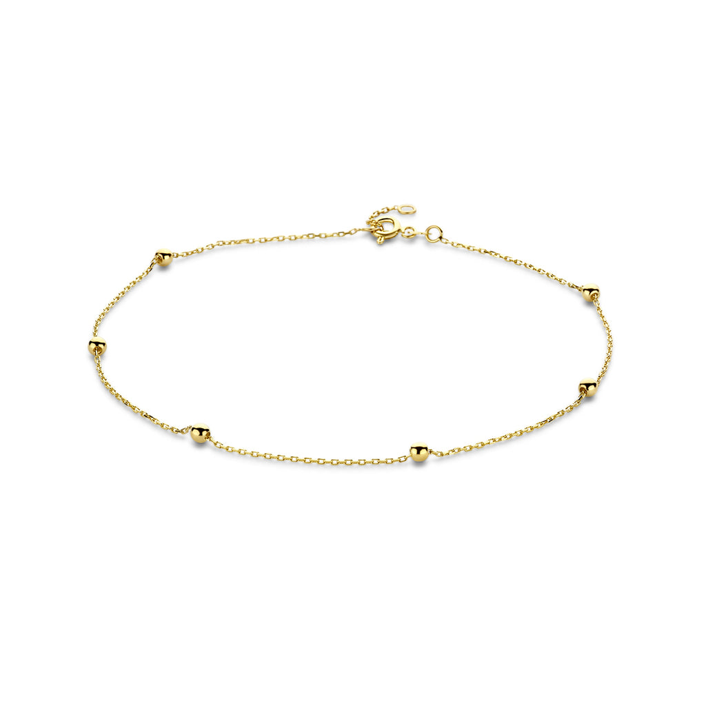 enkelbandje bolletjes 1,0 mm 14K geelgoud