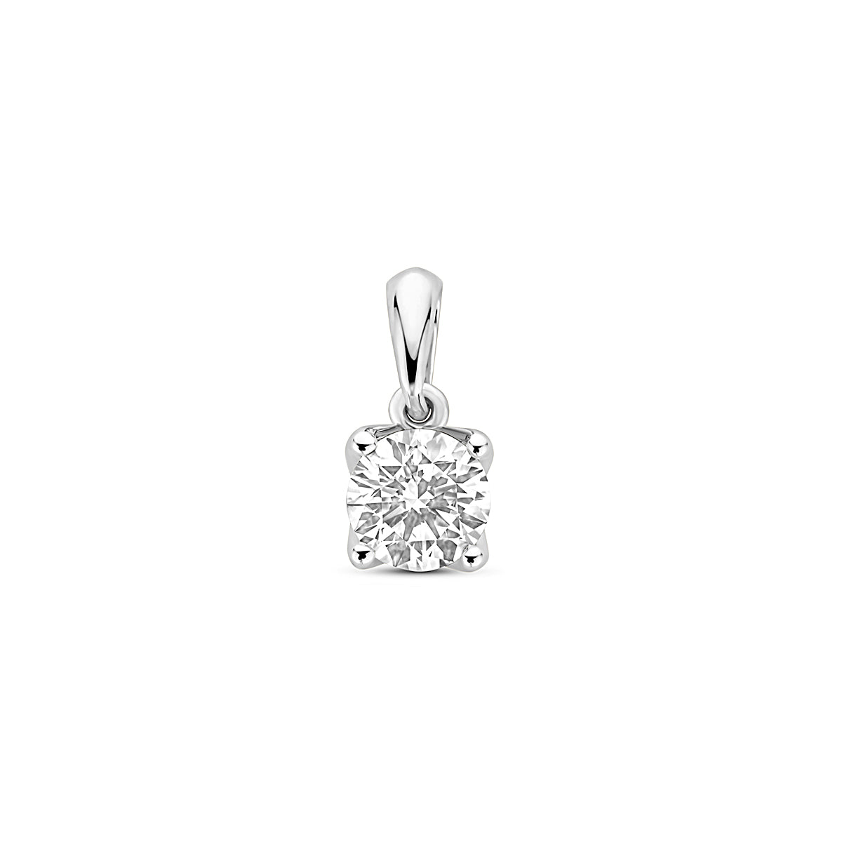 Anhänger im Labor gezüchteter Diamant 0,50 ct H SI 10 mm 14K Weißgold