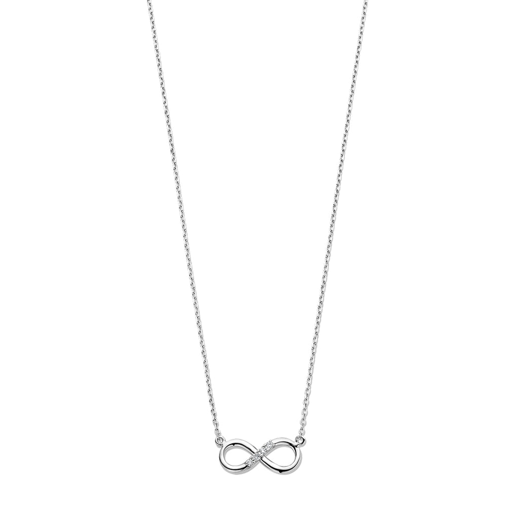 Halskette Unendlichkeit 0,03 ct H SI 42 - 45 cm 14K Weißgold