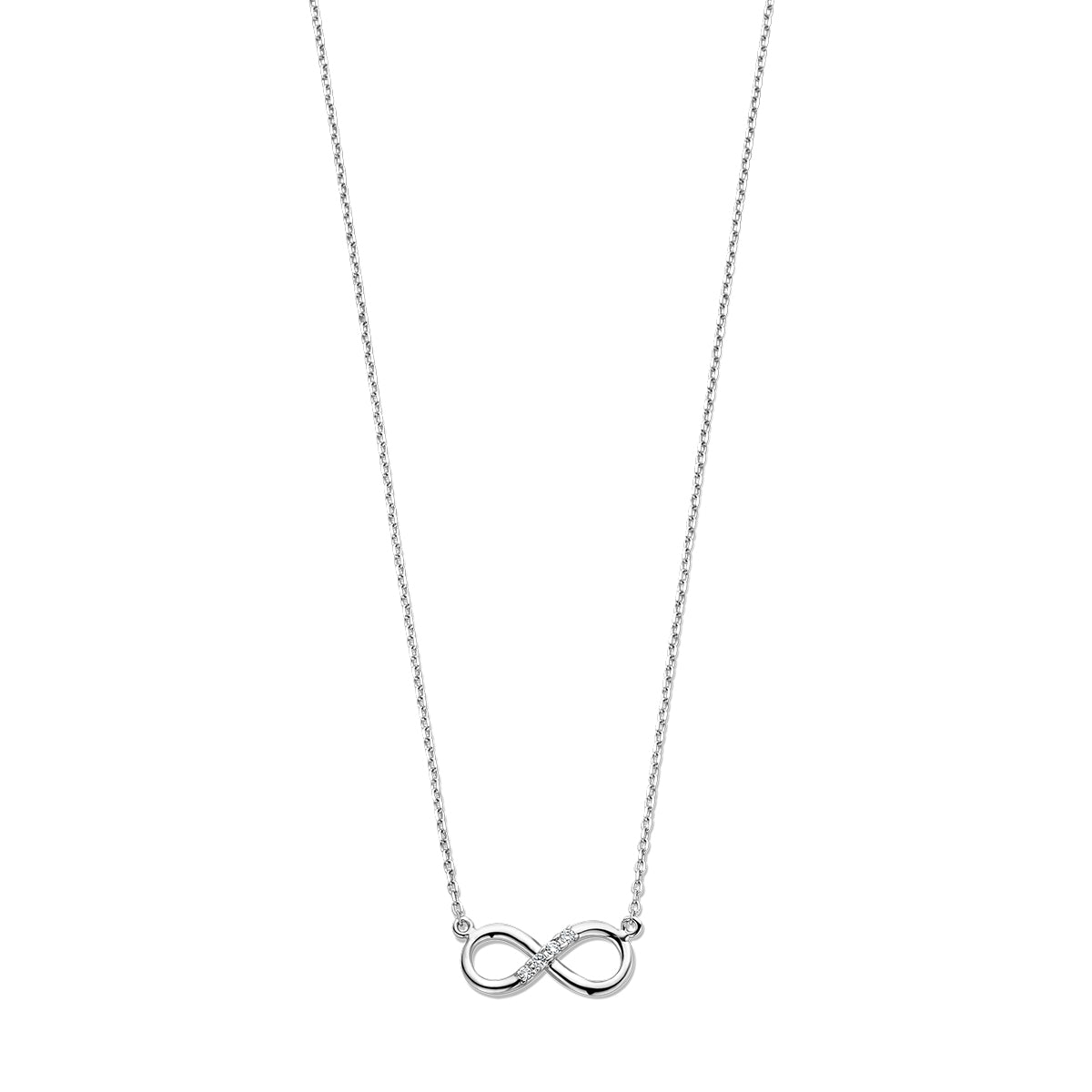 Halskette Unendlichkeit 0,03 ct H SI 42 - 45 cm 14K Weißgold