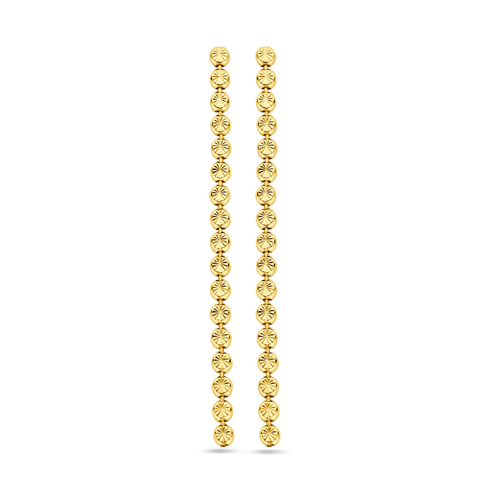 Ohrringe diamantiert 55 mm 1 Mikron Silber vergoldet (gelb)