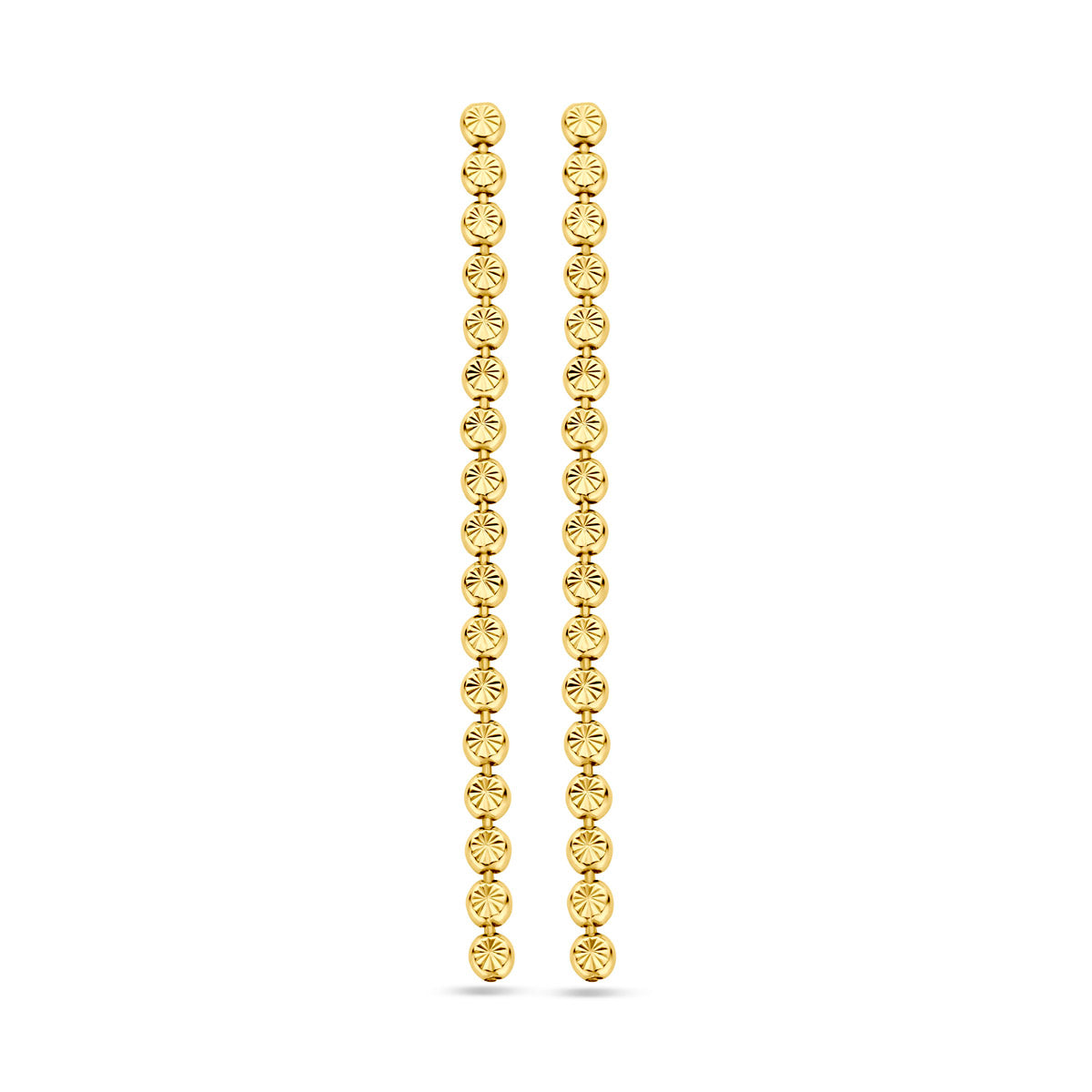 Ohrringe diamantiert 55 mm 1 Mikron Silber vergoldet (gelb)