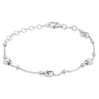 armband hartjes 13 + 3 cm zilver gerhodineerd