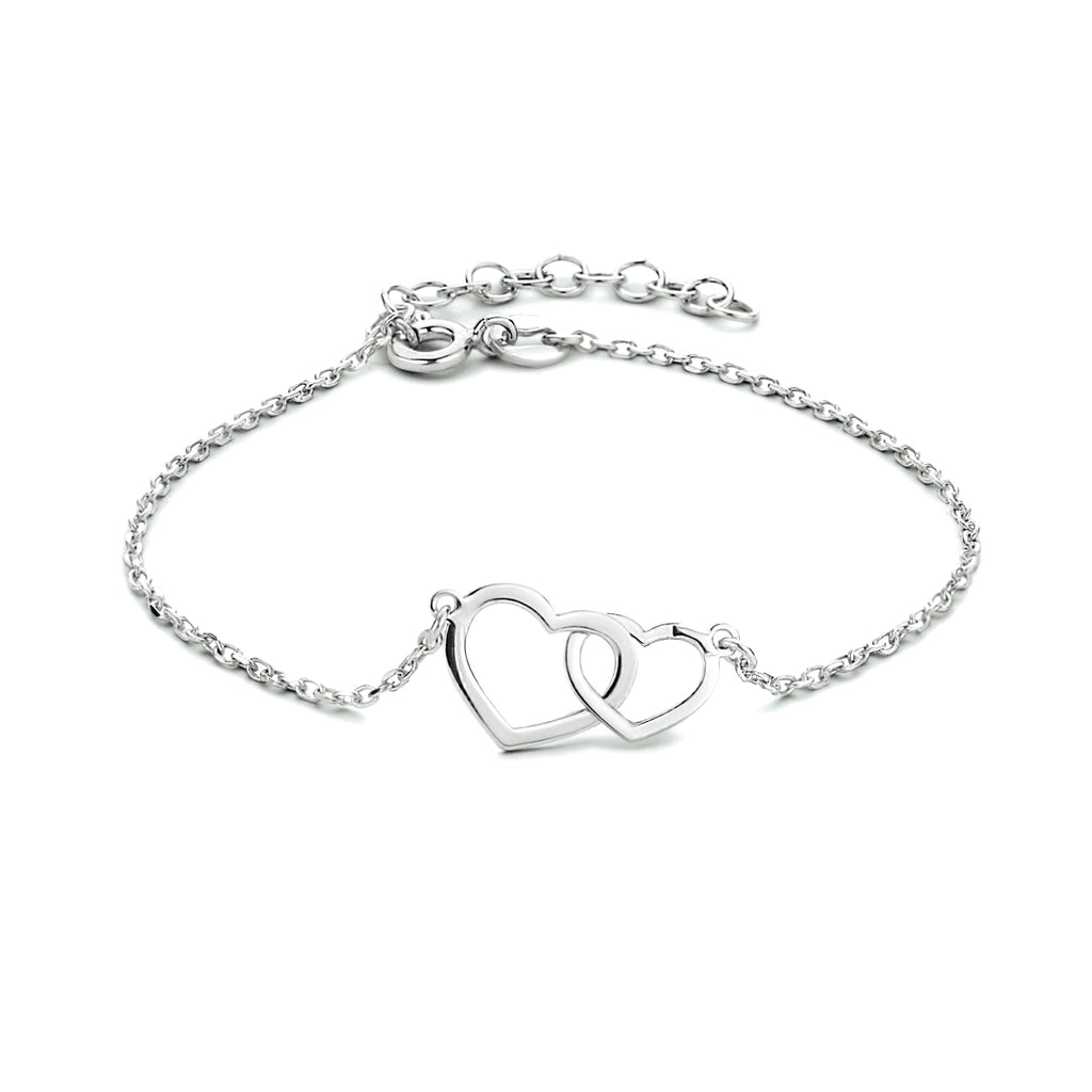 Armband Herzen 16 + 3 cm Silber rhodiniert