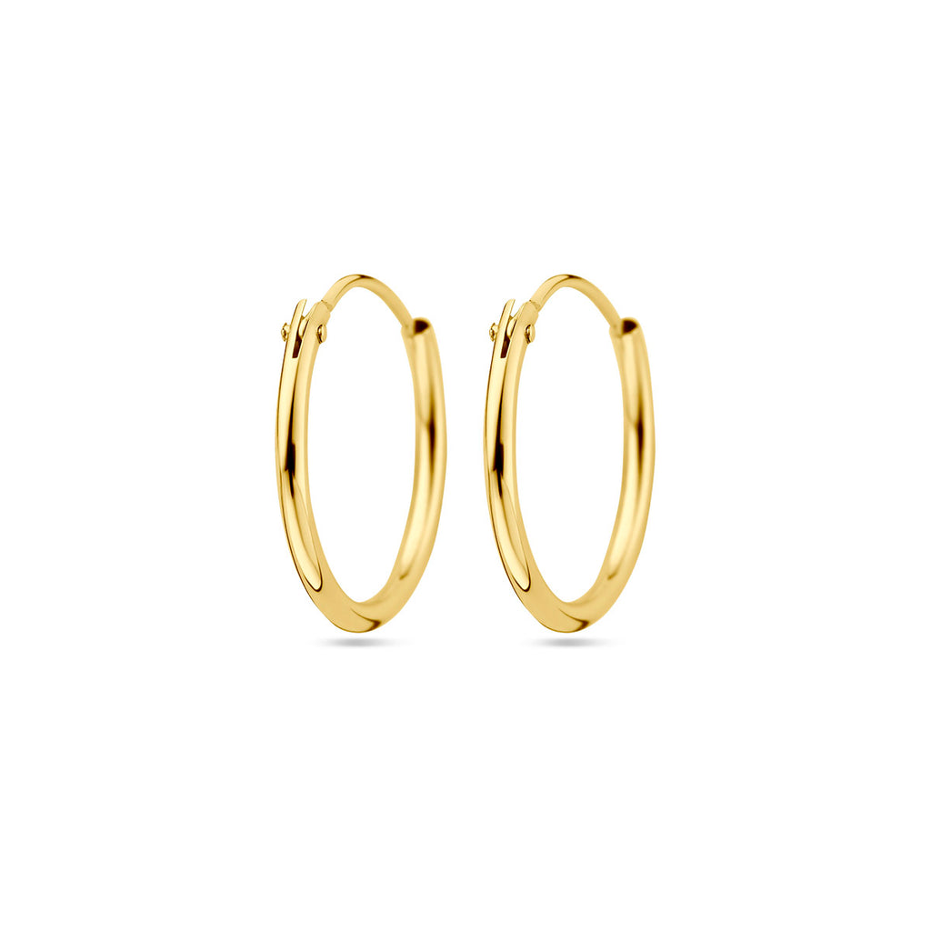 9k oorringen ronde buis 1,3 mm 9K geel