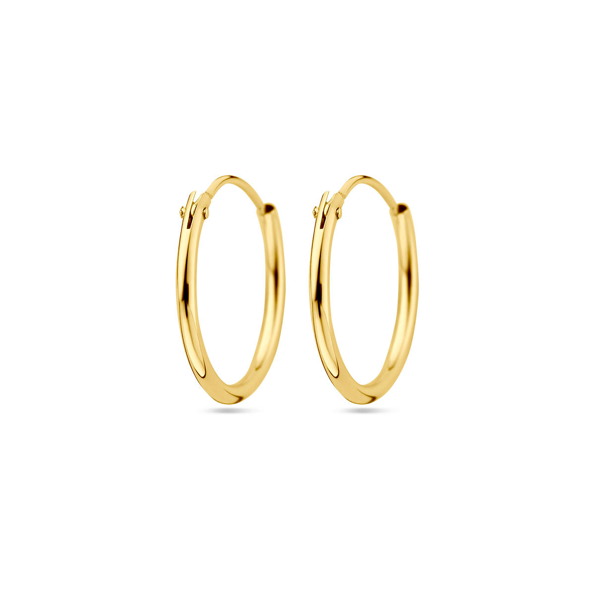 9k oorringen ronde buis 1,3 mm 9K geel