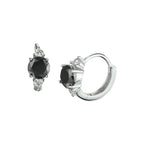 klapoorringen zwart en wit zirkonia zilver gerhodineerd