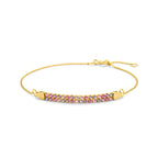 Armband Naturfarbsteine 16–18 cm 14K Gelbgold