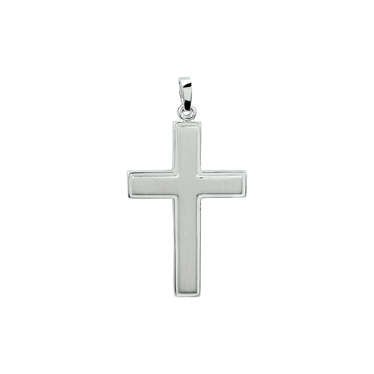 hanger kruis poli/mat zilver wit