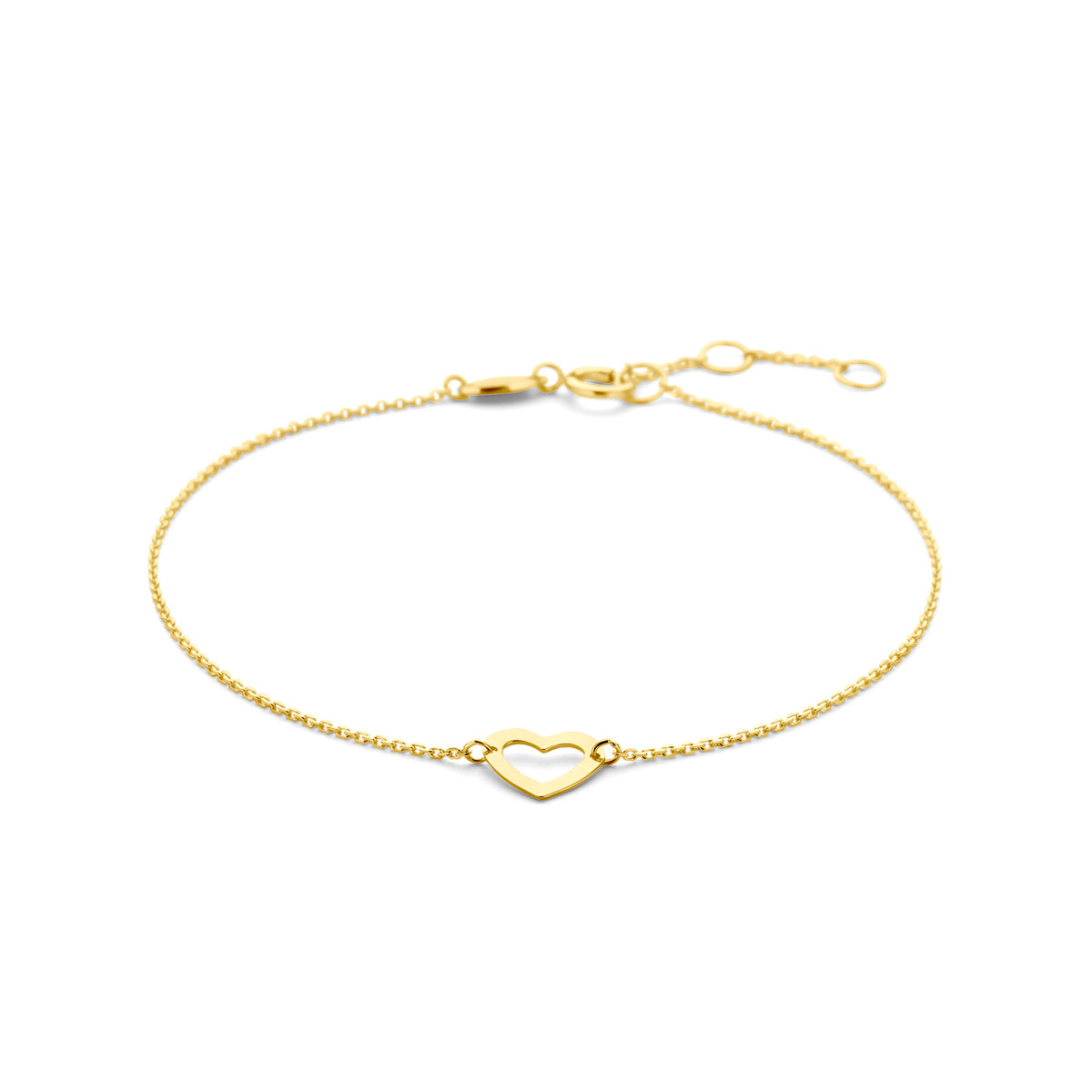 Armband Herz 16,5 - 17,5 - 18,5 cm 14K Gelbgold