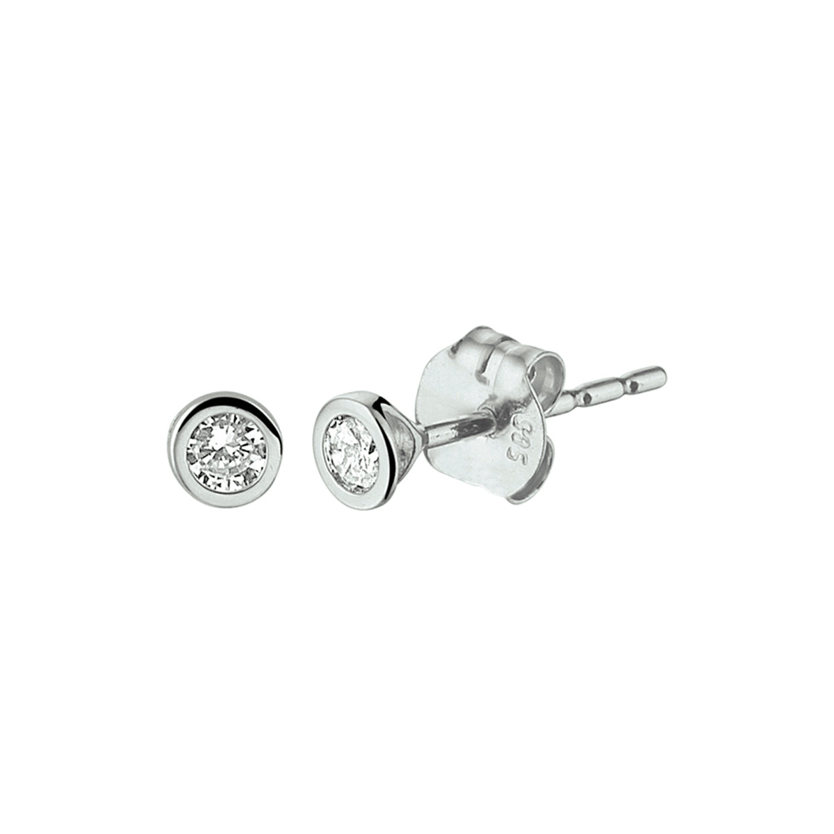 Ohrstecker Zirkonia 14K Weißgold