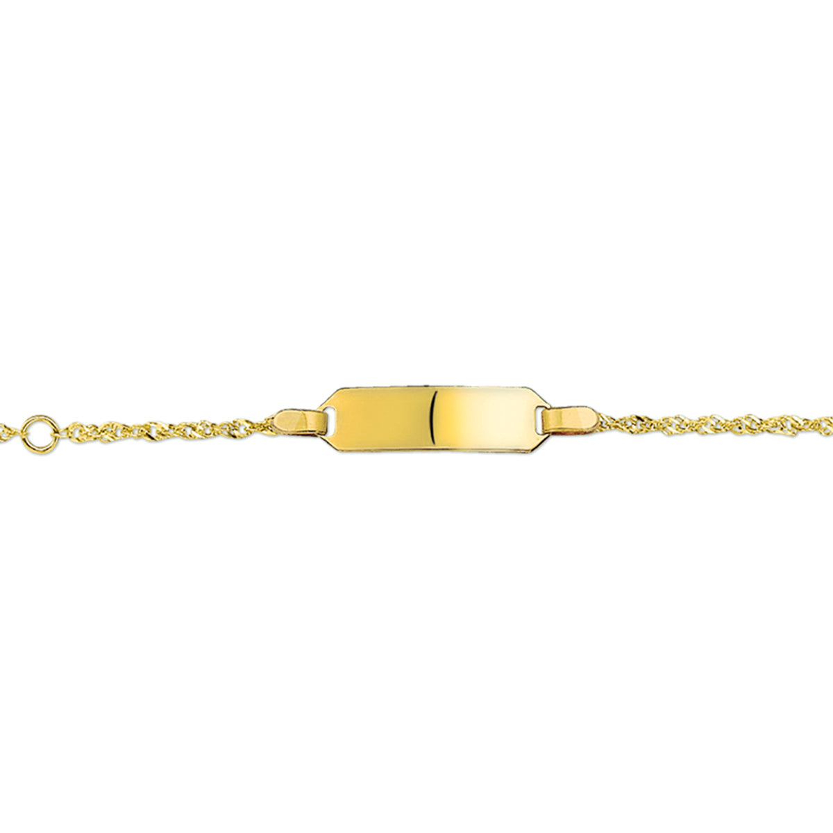 Gravurarmband Singapurplättchen 5 mm 14K Gelbgold