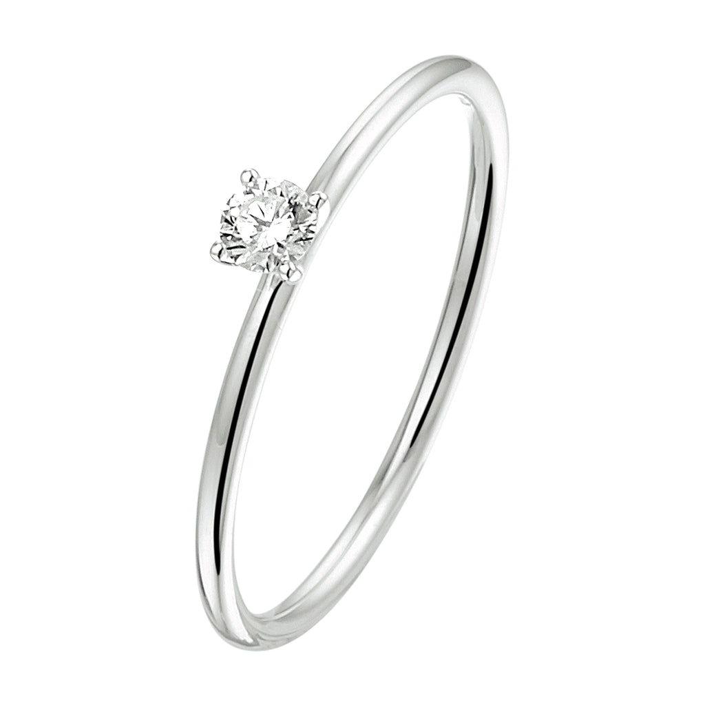 ring diamant 0.10ct h si 14K witgoud met palladium