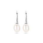oorhangers parel franse haak 23,5 mm zilver gerhodineerd