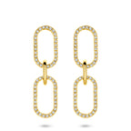 Ohrhänger Zirkonia 33 mm 1 Mikron versilbert (gelb)