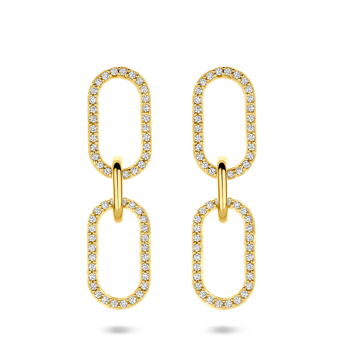 Ohrhänger Zirkonia 33 mm 1 Mikron versilbert (gelb)