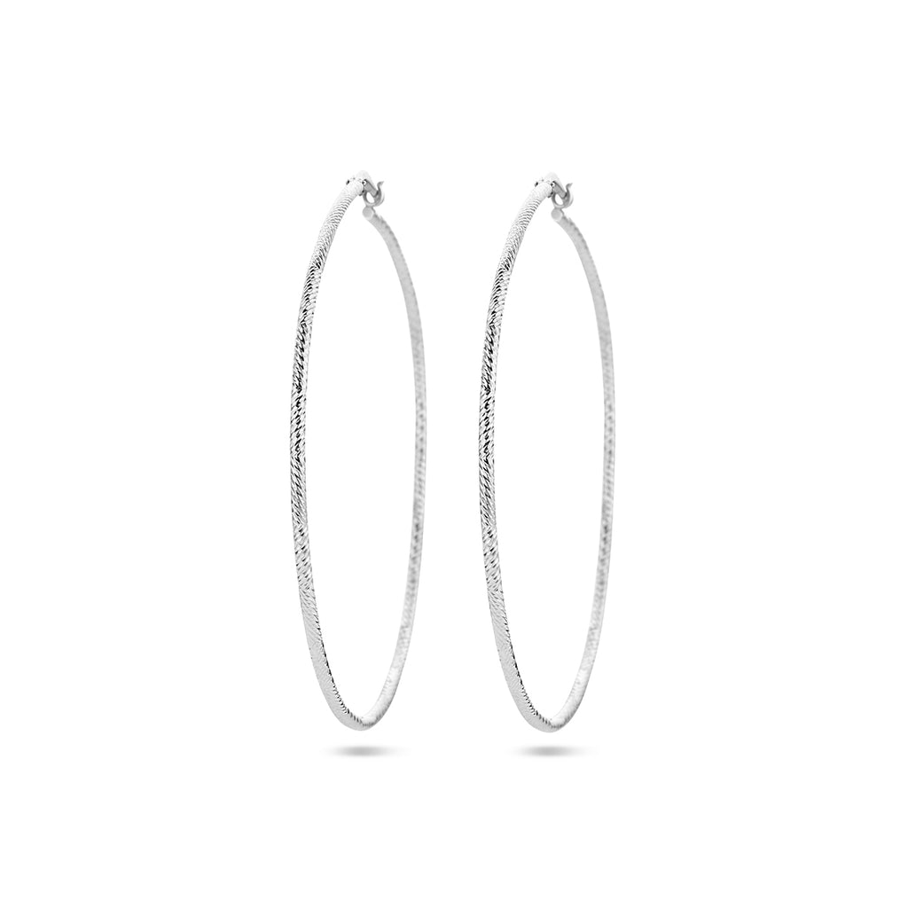 oorringen 1,5 mm ronde buis gediamanteerd zilver gerhodineerd