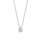 collier zirkonia 41 - 43 - 45 cm zilver gerhodineerd