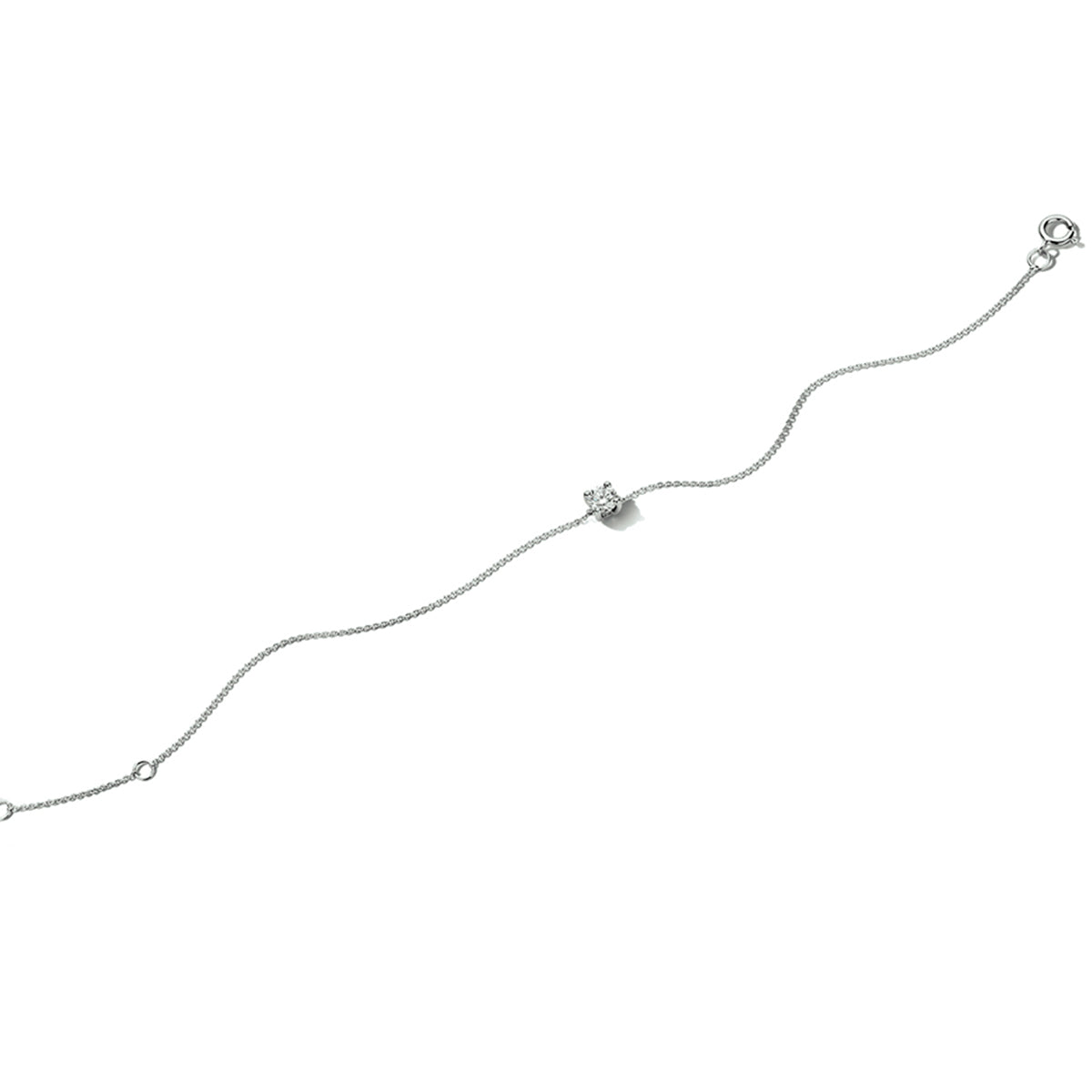 Armband: Lab-grown-Diamant, 15,5–17,5–19,5 cm, 0,25 ct H SI, 14 K Weißgold mit Palladium