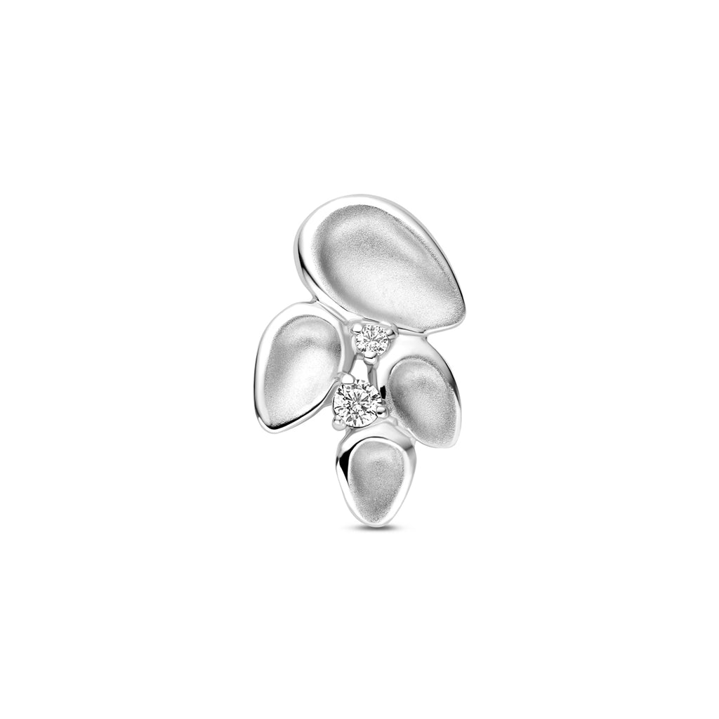 hanger zirkonia poli/mat 18 mm zilver gerhodineerd