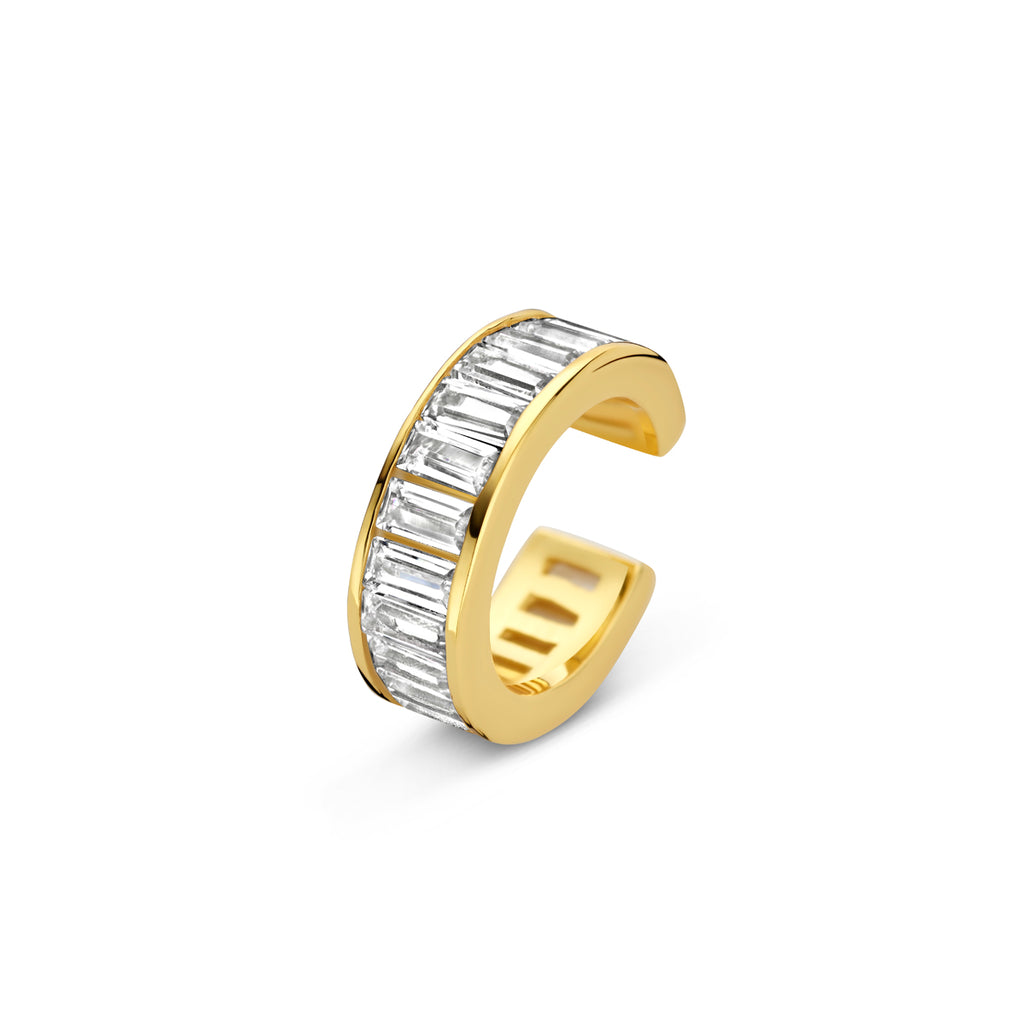 ear cuff zirkonia 12 mm 1 micron zilver verguld (geel)