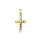 hanger kruis corpus bicolor gestift 16,5 mm 14K geelgoud