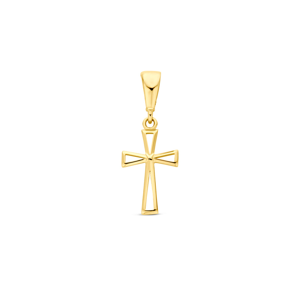 hanger kruis 11,5 mm 14K geelgoud