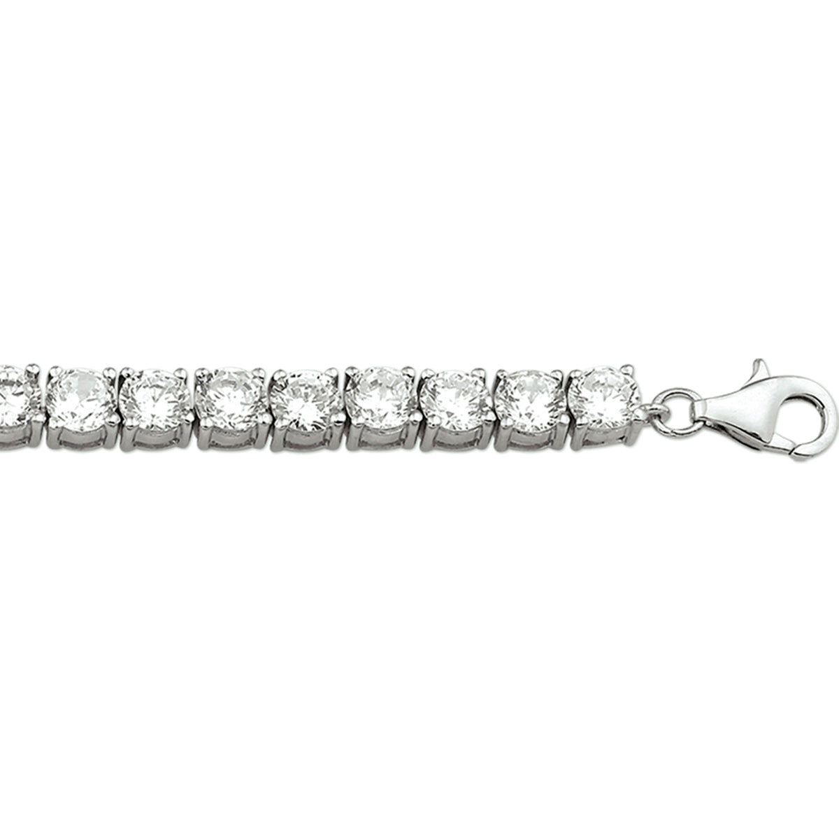tennisarmband zirkonia 5,2 mm 18,5 cm zilver gerhodineerd