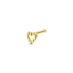 Nasenstecker Herzkugel diamantiert 14K Gelbgold