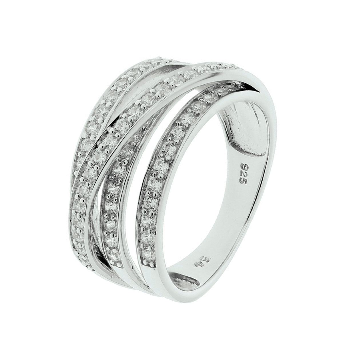 Ring Zirkonia Silber rhodiniert
