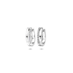 Klappohrringe Zirkonia 13 mm rhodiniertes Silber