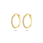 oorringen lab grown diamant f vs buis 1 mm 14K geelgoud