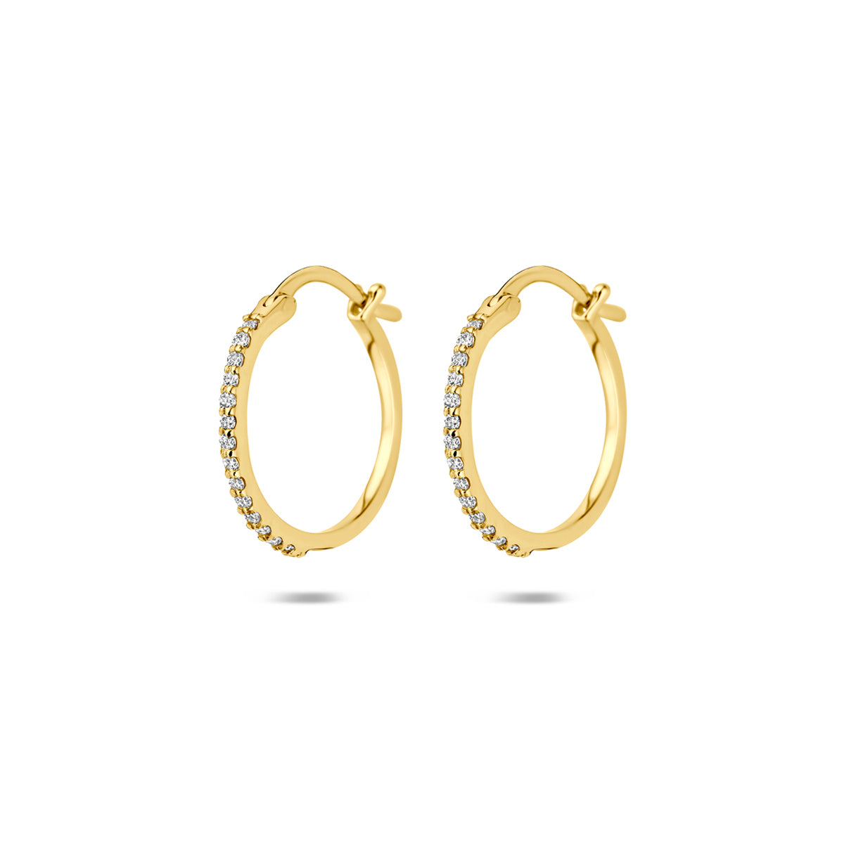 oorringen lab grown diamant f vs buis 1 mm 14K geelgoud