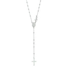 Halskette Rosenkranz Poly/matt 50 cm Silber rhodiniert