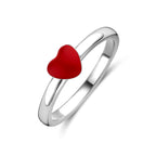 Ring Emaille Herz Silber rhodiniert